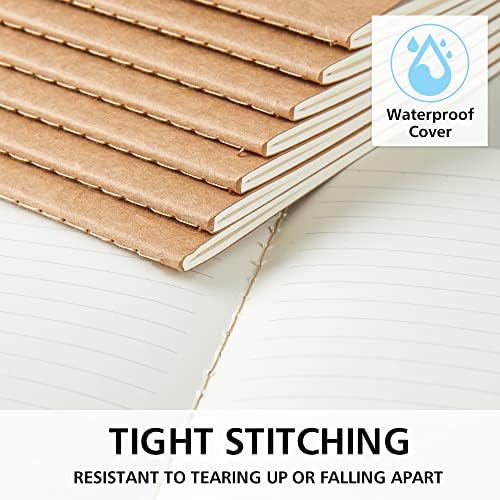 feela 90 Pack Kraft Notebooks Bulk, Lined Travel Journals Note Pad Notebooks for Men Women Girls Students, Making Plans Writing Memos Office School Supplies, A5, 60 Pages, 8.3” X 5.5” - Image 4
