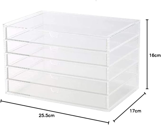 Muji Acrylic 5-Drawer Storage Case, Large, 25.5 cm Width x 17 cm Depth x 16 cm Height - Image 2