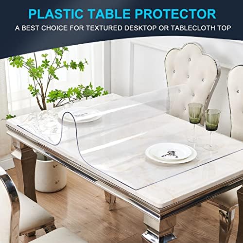 38x84 In Table Protector Waterproof Office Desk Pad Vinyl Carnival Table Protector Mat Wood Dining Room Vanity Table Top Protector for Furniture Glass Kitchen Party Coffee Garden Table Carpet - Image 2