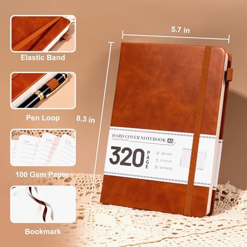 CAGIE 2 Pack Journals for Men Women- Journaling Notebooks Journals Leather for Writing Work Diary A5 Hardcover Thick - Image 4