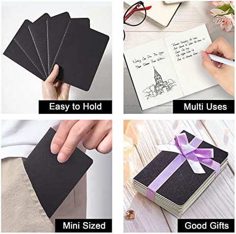 feela 170 Pack Blank Kraft Notebooks, Unlined Sketchbook Mini Cute Note Pad for Drawing Writing, Journal Bulk For Kids Students Office School Supplies, A6, 48 Pages, 4.25” X 5.5”, Black - Image 6