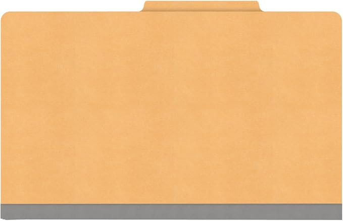 18 pt Heavy Duty Top Tab Color Folders, 2/5 Cut ROC Top Tab, Legal Size, 2 Dividers, Gold (Box of 10) - Image 3