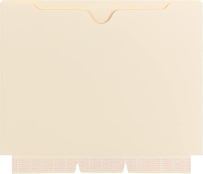 Smead File Jacket, Reinforced Straight-Cut Tab, Flat-No Expansion, Letter Size, Manila, Self-Adhesive, 10 per Pack (68040) - Image 2