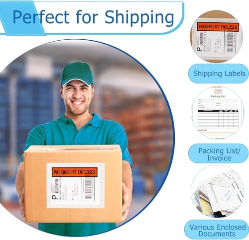 1000pcs 7.5"x5.5" Packing List Envelopes Self-seal Packing Slip Envelope Pouches Shipping Label Sleeves Top Loading Packing List Enclosed Bags. - Image 7