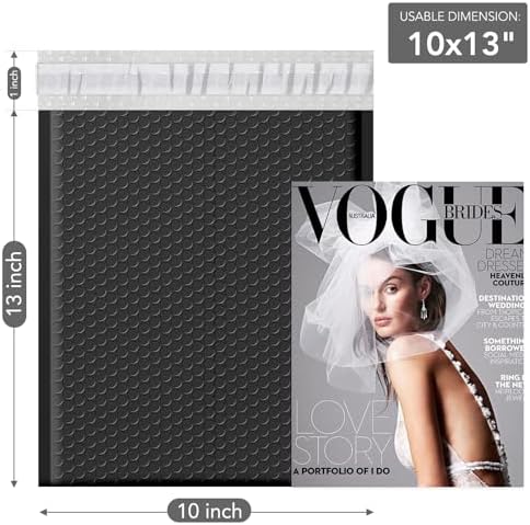 GSSUSA Black Bubble Mailers 10x13" Padded Envelopes 250 Pack Self-Seal - Image 2
