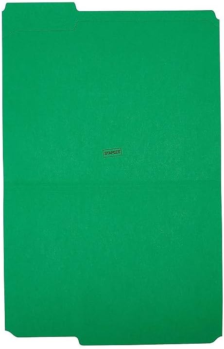 Staples Reinforced Colored File Folders, Letter Size, 3‑Tab Design, Green, Heavy‑Duty Construction, 100/Box - Image 5