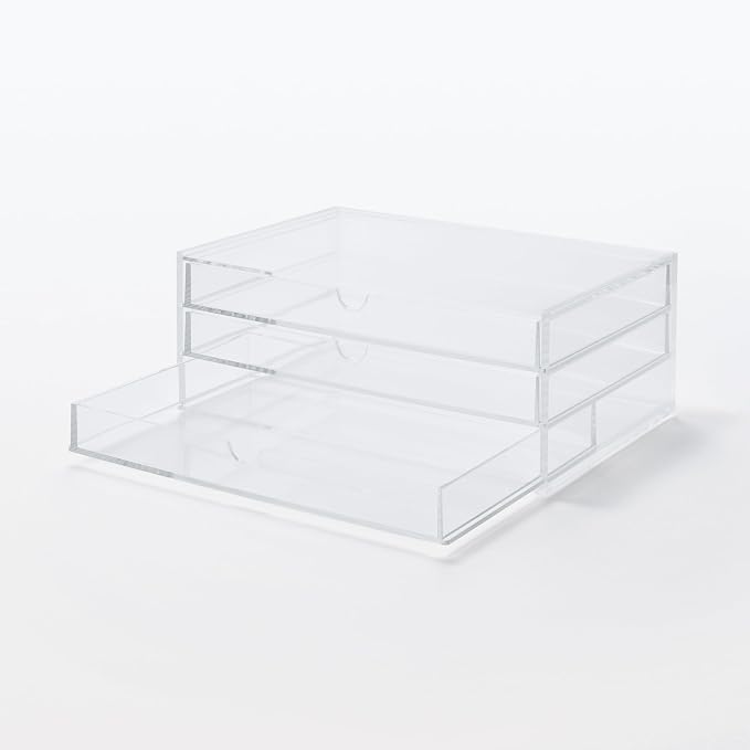 Muji Acrylic 3-Drawer Storage Case, 25.5 cm Width x 17 cm Depth x 10 cm Height - Image 5