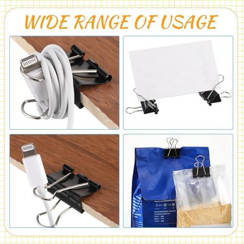 Jetec 800 Pcs Black 1 Inch Binder Clip Paper Clamp Metal Paper Clip - Image 5