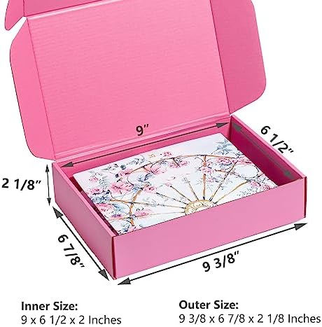 Timirog Pink Shipping Boxes 9x6.5x2 Inches 25 Pack Corrugated Cardboard - Image 2
