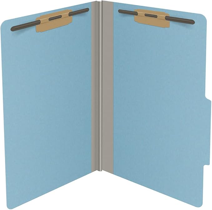 25 Pt. Pressboard Classification Folders, 2/5 Cut ROC Top Tab, Legal Size, No Dividers, Light Blue (Box of 25) - Image 4