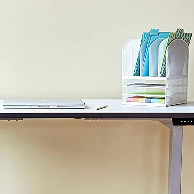 Safco Steel Mesh Onyx 2 Tray, 6 Sorter Desktop Organizer - Durable, Stylish Product for Home, Office and Classroom Organization- 13.75"L x 11.5"W x 13"H - Image 3