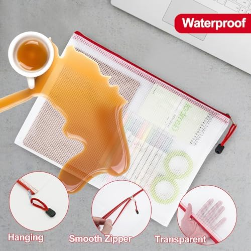 36pcs Mesh Zipper Pouch Bags,A4 Letter Size Zipper Mesh Document Pouch - Image 4