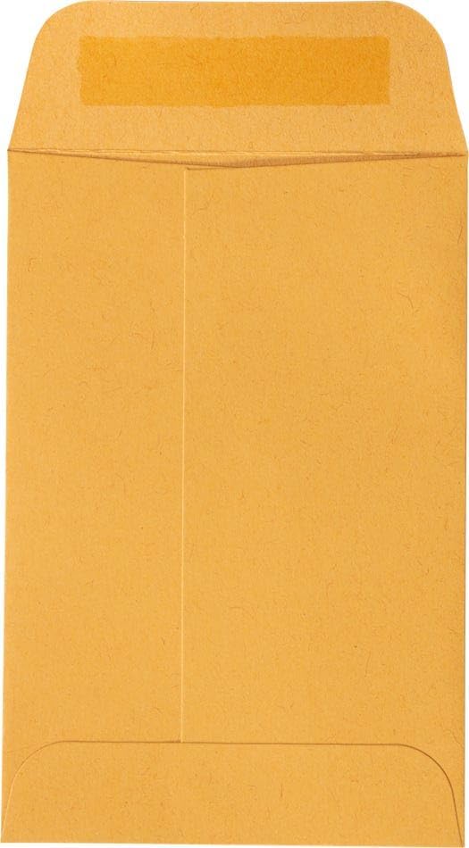 JAM PAPER #4 Coin Business Commercial Envelopes - 3 x 4 1/2 - Brown Kraft Manila - 100/Pack - Image 4