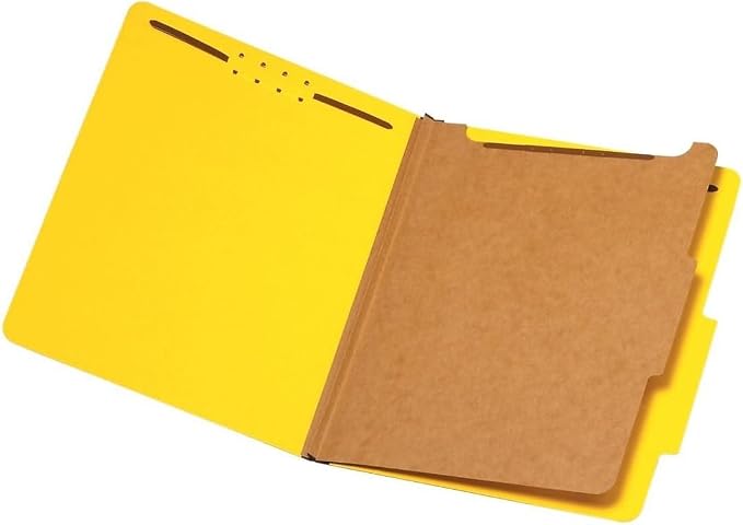 Pendaflex Classification Folders, Standard, 1 Divider, Embedded Fasteners, 2/5 Cut Tab, Yellow, Letter Size, 10/BX (23734) by TOPSProducts