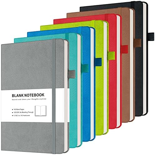 Blank Notebook, Hardcover Sketchbook, Leather Unlined Journal for Women Men by MALEDEN