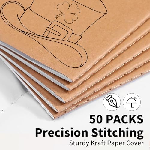 50 Pack A5 Lined Kraft Notebook Journals 8.3x5.5 In，Travel Journals Notebooks Bulk，Subject Notebooks 34 Sheets 68 Pages for Writing School Office Supplies (Blank-50 Pack) - Image 3