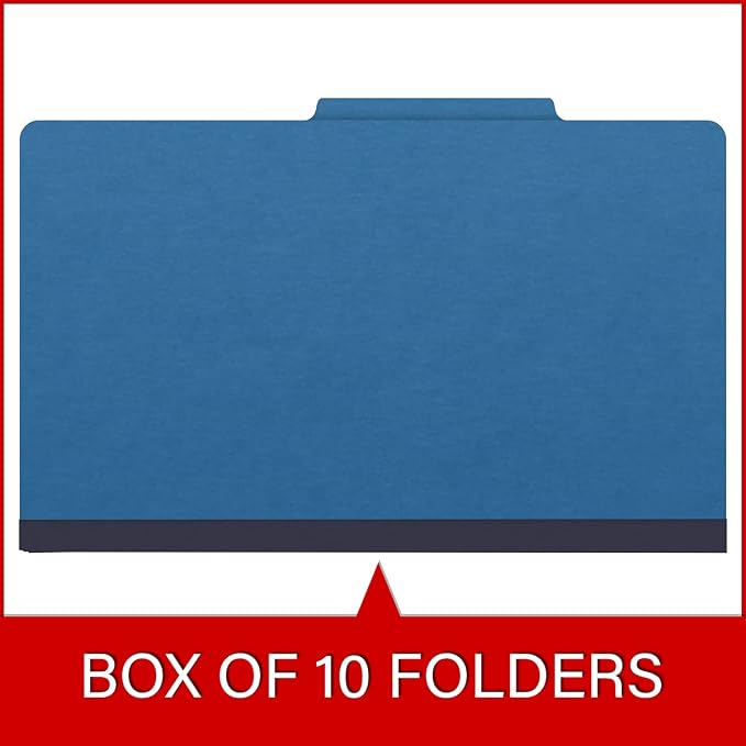 25 Pt. Pressboard Classification Folders, 2/5 Cut ROC Top Tab, Legal Size, No Dividers, Royal Blue (Box of 25) - Image 6