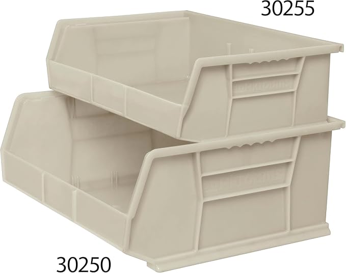 Akro-Mils 30255 AkroBins Plastic Storage Bins, 11"x16"x5", Stone, 6-Pack | Space-Saving Stackable Bins for Garage, Pantry, Craft Organization - Image 7
