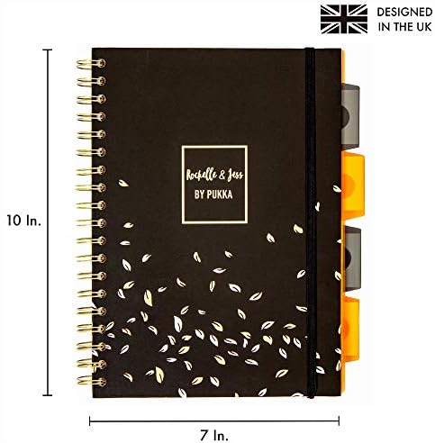 Pukka Pad 5 Subject Spiral Notebook 3-Pack - 200 Pages, 100 Sheets of 80GSM Paper with Repositionable Dividers & Perforated Edges for Office Planning & Organization - B5-7 X 10, Rochelle & Jess - Image 3
