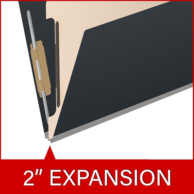 25 Pt. Pressboard Classification Folders, 2/5 Cut ROC Top Tab, Letter Size, 1 Divider, Black (Box of 10) - Image 7