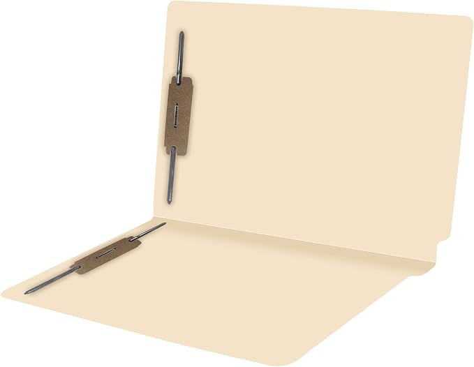 Medical File Folders with 2 Fasteners, Doctor Stuff, Letter Size, Reinforced End Tab Folders with 2” Bonded Fastener on Inside Front and Back, 14 pt Manila Stock, Box of 50 by DoctorStuff