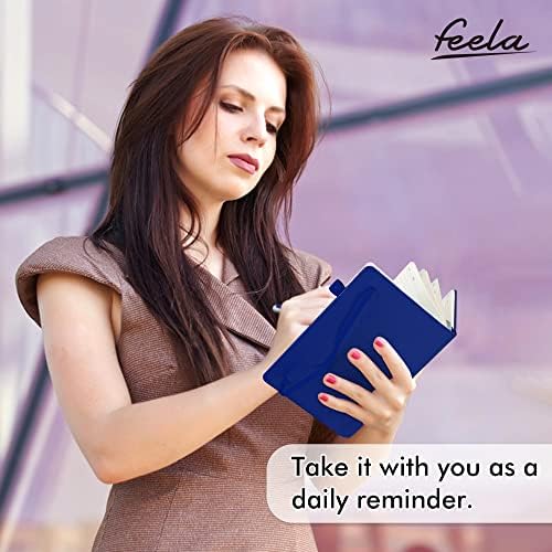 feela College Ruled Notebooks, 18 Pack Business Notebook Bulk Hardcover Lined Writing Journal with Pen Holder for Men Women Note Taking, with 18 Black Pens, 120 GSM, 5.1”x8.3”, A5, Navy - Image 6
