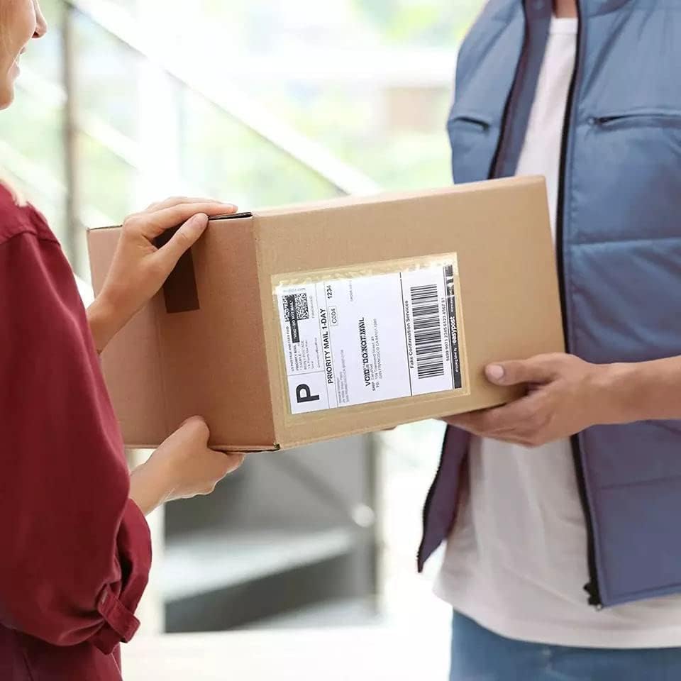 7.5" x 5.5" Shipping Label Sleeves, Label Pouches Self-Adhesive Top Loading Packing List, Clear Shipping Label Envelopes Pouches (1000 Packs) - Image 6