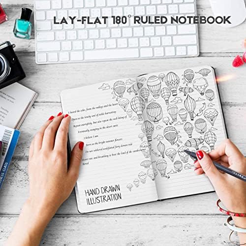 Huhuhero 10 Pack Lined Journal Notebook, A5 College Ruled 5"×8.25", Black - Image 3