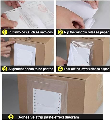 6" x 9" Shipping Label Sleeves, Clear Adhesive Top Loading Packing List, Self-Adhesive Packing List Waterproof Mailing Shipping Label Envelopes (1000 Pack) - Image 7
