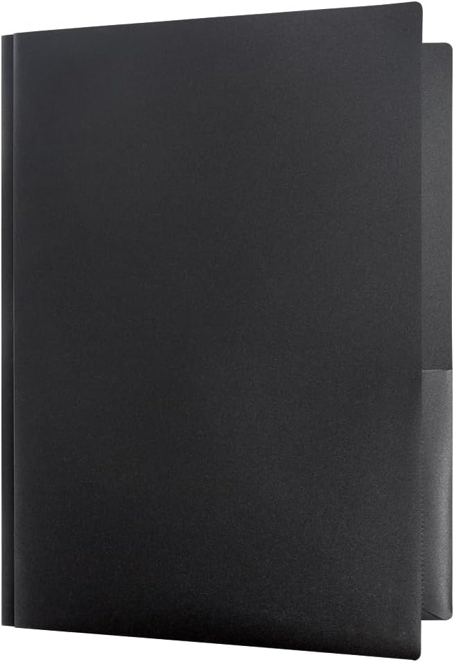 JAM PAPER Plastic Color POP Folders - 2 Pocket Durable Folders with Metal Prongs Fastener Clasps - Assorted Professional Colors - 6/Pack - Image 4