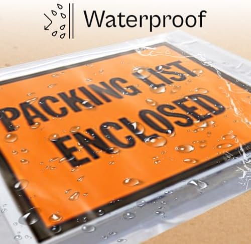 PSBM 1000 PCS, 4.5 x 5.5 Inch Orange Full Face Packing List Enclosed Bags, Shipping Mailing Envelopes and Packing Slip Pouches for Mailing Labels, Invoices and Documents - Image 5
