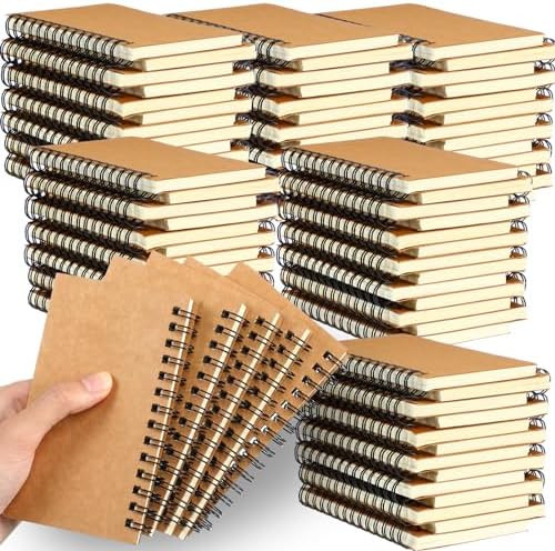 Jutom 150 Pcs Small Spiral Notebook Memo Pad 3x5, Kraft Color by Jutom