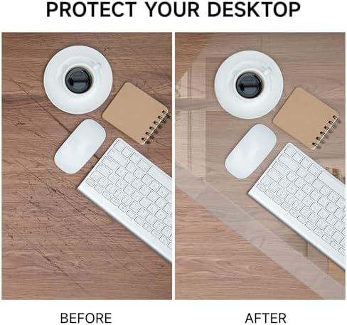 VASUHOME 32" x 20" Premium Tempered Glass Desk Mat with Beveled Edge - Ergonomic Desk Protector, Crystal Clear, Dry Erase Surface, Ideal Table Top Protector for Home & Office - Image 4