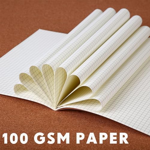 Mimorou 100 Pcs A5 Journals Notebooks Bulk,Brown,Grid - Image 3
