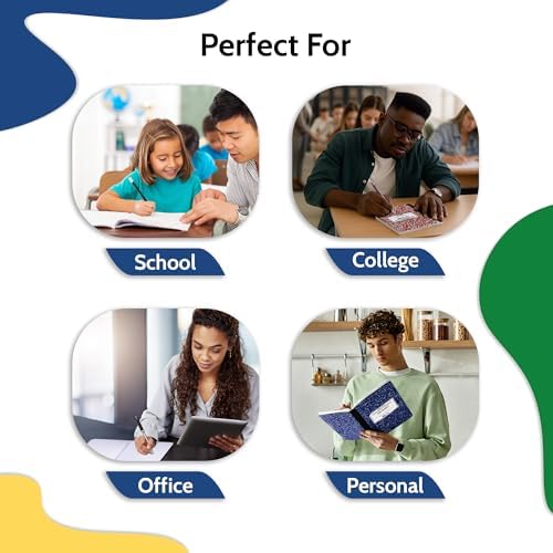 24 Pack - EPI Wide Ruled Composition Notebook Assorted Marble Colors - 200 Pages (100 Sheets), 9-3/4 x 7-½ - Classroom Back to School Supplies, Heavy Duty, Durable Hardcover Office Notebooks, Sewn - Image 4