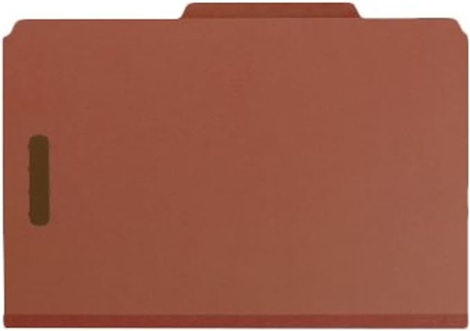 Smead, Value Filing, 100% Recycled Pressboard Classification File Folder, 2 Dividers, 2" Expansion, Legal Size, Red, 10 per Box - Image 5