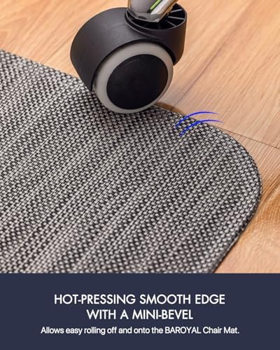 BARoyal Office Chair Mat for Hardwood Floor Under Desk Computer Rolling Chair Mat for Wood/Tile Floor Non-Slip Heavy Duty Desk Rug PVC Plastic Hard Floor Protector 46"x 60" (Gray) - Image 5