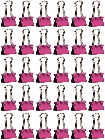 JAM PAPER Colorful Binder Clips - Extra Small - 3/5 Inch (15 mm) - Pink Binderclips - 30/Pack - Image 2