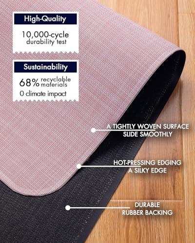 BARoyal Office Chair Mat for Hardwood Floor Under Desk Computer Rolling Chair Mat for Wood/Tile Floor Non-Slip Heavy Duty Desk Rug PVC Plastic Hard Floor Protector 48" x 60"(Blush) - Image 4