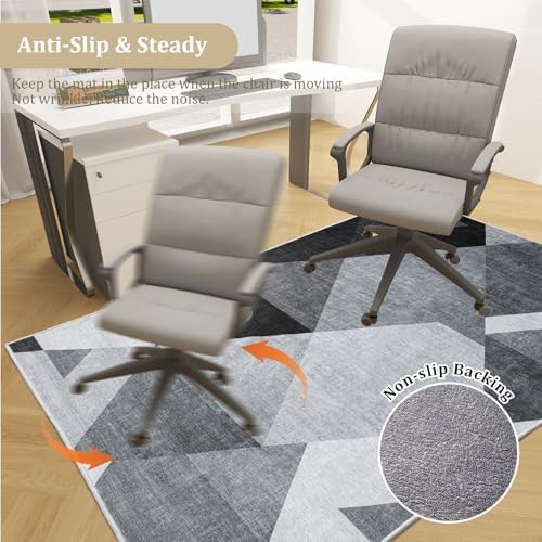 Office Chair Mat for Hardwood Floor, 72"x48" Easy Glide Computer Desk Mat Protector for Rolling Chair Under Desk Rug Nonslip Backing, Machine Wash, (Modern) - Image 5