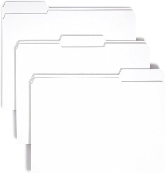 Smead File Folder, Reinforced 1/3-Cut Tab, Letter Size, White, 100 per Box (12834) by SMEAD