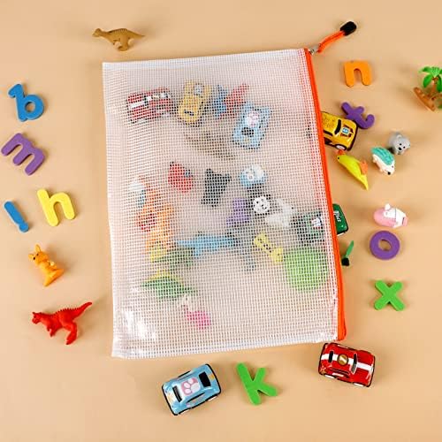 EOOUT 16pcs Mesh Zipper Pouch, Puzzles, Board Game Storage Bags for Organizing, Waterproof Zip File Bags, Letter Size, A4 Size, for School Office Supplies, Storage Bags, 8 Colors - Image 5