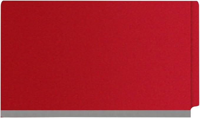 Ecom Folders Top Tab Pressboard Classification Folders | Legal Size 25 Pt Stock with 1 Divider | 2/5 Cut ROC Tab for Medical & Office Filing | 4 Filing Sections | Deep Red, Box of 10 - Image 3