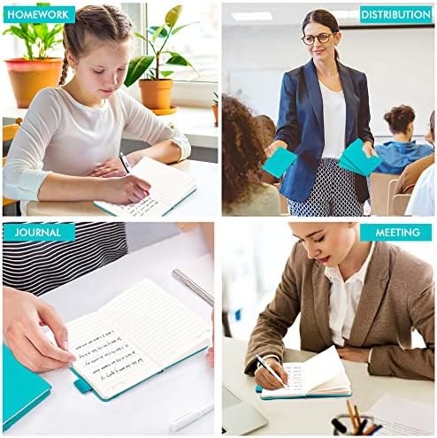 feela 15 Pack Pocket Small Notebooks Bulk, Mini Cute Notepads Hardcover College Ruled Lined Journals with Pen Holder for School Business Memos, with 15 Black Pens, 3.5”x 5.5”, A6, Emerald - Image 7