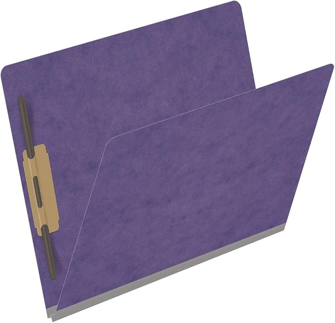 25 Pt. Pressboard Classification Folders, Full Cut End Tab, Letter Size, No Dividers, Purple (Box of 25) - Image 2