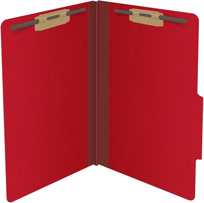 25 Pt. Pressboard Classification Folders, 2/5 Cut ROC Top Tab, Legal Size, No Dividers, Deep Red (Box of 25) - Image 4