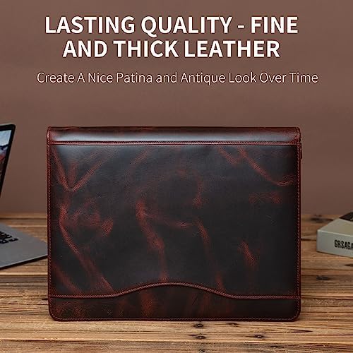 YIWEN Personalized Leather 3 Ring Binder Portfolio for 8.5 x 11” Notepad - Image 2