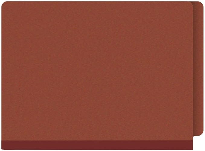 25 Pt. Pressboard Classification Folders, Full Cut End Tab, Letter Size, No Dividers, Brick Red (Box of 25) - Image 3