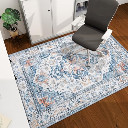 chakme Office Chair Mat for Hardwood Floor, 60"x45" Easy Glide Computer Desk Mat Protector for Rolling Chair Under Desk Rug Nonslip Backing, Machine Wash, (Boho) by CHAKME