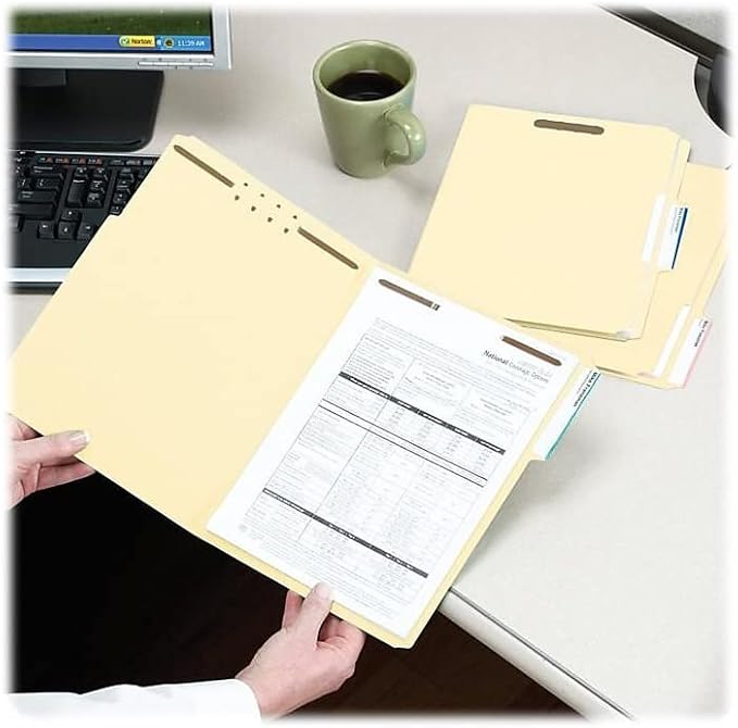 Smead Heavy-Duty Fastener File Folder, 2 Fasteners, 1/3-Cut Tab, Letter Size, Manila, 50 per Box (14600) - Image 7
